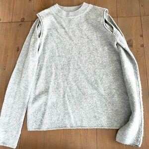B+ab women grey cutout sweater NWOT
